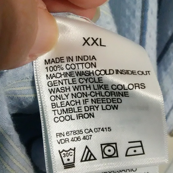 NWT New Nautica 2 tone blue striped shirt - Picture 5 of 5